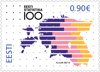 Postage stamp for Statistics Estonia's 100th anniversary