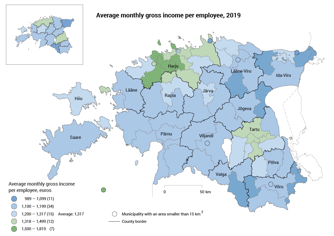 In 2019, the average monthly gross income increased for the ninth year in a row