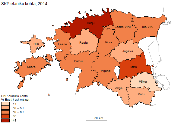 Diagramm: SKP elaniku kohta, 2014